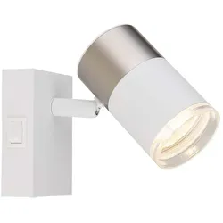 Wandleuchte Wandlampe Schlafzimmerlampe Metall Weiß Strahler verstellbar