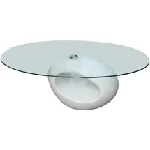vidaXL Ovaler Couchtisch Hochglanz Weiß 65 x 65 x 40 cm