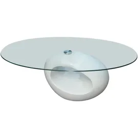 vidaXL Ovaler Couchtisch Hochglanz Weiß 65 x 65 x 40 cm