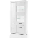 furn.design Vitrine 100 x 198 x 35 cm Weiß