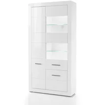furn.design Vitrine 100 x 198 x 35 cm Weiß