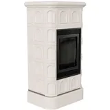 Kachelofen kratki BLANKA 8 kW Kaminofen mit Kacheln hell beige creme farben Feue