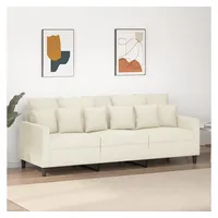VidaXL 3-Sitzer-Sofa Creme 180 cm Samt