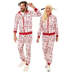 Trainingsanzug "Blut" unisex, weiß/rot