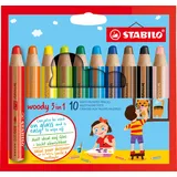 Stabilo Woody 3 in 1 Buntstift 10 St. inkl. Spitzer
