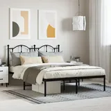 Festnight Bettgestell mit Kopfteil Bettrahmen Metall 140 x 200 cm Bett Metallbett Schwarz Doppelbett Bettgestell Schlafzimmer Bettrahmen Modern Gästebett Jugendbett für Schlafzimmer Gästezimmer