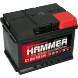 HAMMER 12V 60 Ah 540A EN Autobatterie ersetzt 55Ah 56Ah 57Ah 60Ah 63Ah 64Ah