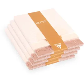 Clairefontaine 116070Cpack - Packung 4 Schreibblock - Memo Block Terracotta, 3 Ebenen, 10x14x0,8cm, 90 Blätter, 30 pro Format, 1 Pack