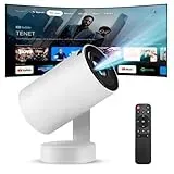 Beamer Mini Projektor Unterstützt WiFi Drahtlose Verbindung Smart TV Auto Trapezkorrektur 180° Drehung Tragbares Gerät für Heimkino und Outdoor