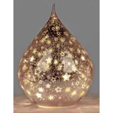 Formano LED Deko Tropfen Sterne rose 16cm mit Craquele-Optik aus Glas formano W25