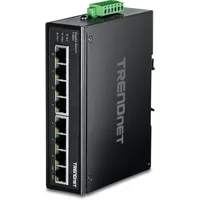 TRENDNET TRENDnet, TI-G80, 8-Port Gigabit DIN Rail Industrial Switch, 16 Gbit/s Switching-Fähigkeit, IP30-zertifiziertes Metallgehäuse (-40 bis 167 °F), DIN-Schiene und Wandhalterungen enthalten