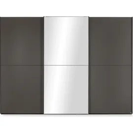 Set One by Musterring Schwebetürenschrank "Henderson", grau (graphit), B:301cm H:223cm T:68cm, Holzwerkstoff, SET ONE BY MUSTERRING, Schränke, Schwebetürenschrank, mit Spiegel, inkl. Fachböden und Kleiderstangen