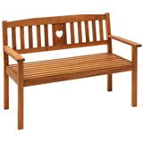 Dehner Gartenbank Heart, 2-Sitzer, 90 x 127 x 61 cm, FSC®-es Akazienholz, braun - Braun
