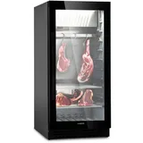 Klarstein Kühlschrank, Reifeschrank für Dry Aged Beef, 1 Zonen Kühlschrank mit Glastür, In- und Outdoor mit LED-Beleuchtung, Freistehend oder Einbaukühlschrank, Temperaturbereich 1-25 °C, 233 L