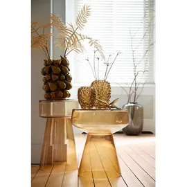 Light & Living Beistelltisch, Dakwa Glas Senfgelb - Ø37x44 cm,