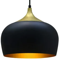 Bamyum Pendelleuchte Kreis, Ø30 cm, Metall Hängelampe, Schwarz Lampe