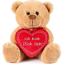 Brubaker Teddy Plüschbär mit Herz 25 cm Braun
