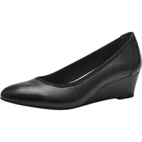 TAMARIS Damen Pumps mit Keilabsatz Leder, schwarz, 36 EU