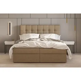 moeblo Boxspringbett Bett mit bettkasten, Bonell-Matratze und Topper, Doppelbett, - Boxspringbett 05 - Graphit (Trinity 15)