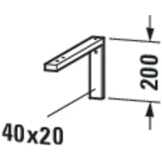 Duravit Konsolenträger-Winkel 40x425mm, montierbar unter Konsole,