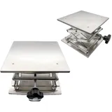 Hubtische, Labor Scherenheber, Hebebühne aus Edelstahl, Hebebühne Labor, Laborhebebühne, Edelstahl Labor Hebeplattform für Chemische Instrument Höhenverstellbar Manuelle Steuerung 150mm, 100 * 100mm