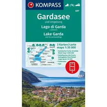Kompass Wanderkarten-Set 697 Gardasee und Umgebung - Lake Garda and its surroundings - Lago di Garda e dintorni (3 Karten) 1:35.000