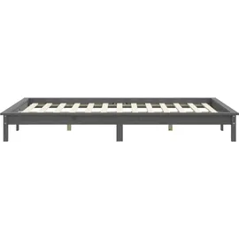 vidaXL Massivholzbett 180 x 200 cm Grau