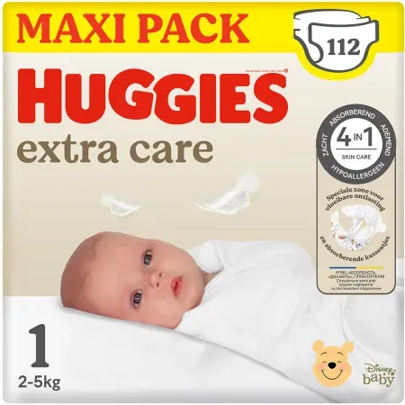 Huggies Extra Care Baby Wickeltücher Newborn Größe 1 112 Stück