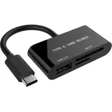 Gembird UHB-CR3-02 (USB-C), Speicherkartenlesegerät, Schwarz