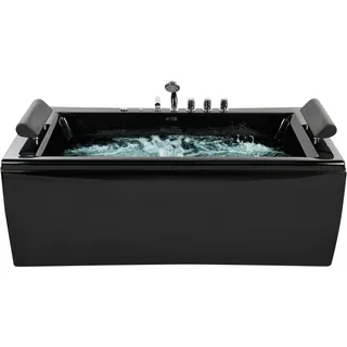 Beliani Whirlpool-Badewanne Schwarz