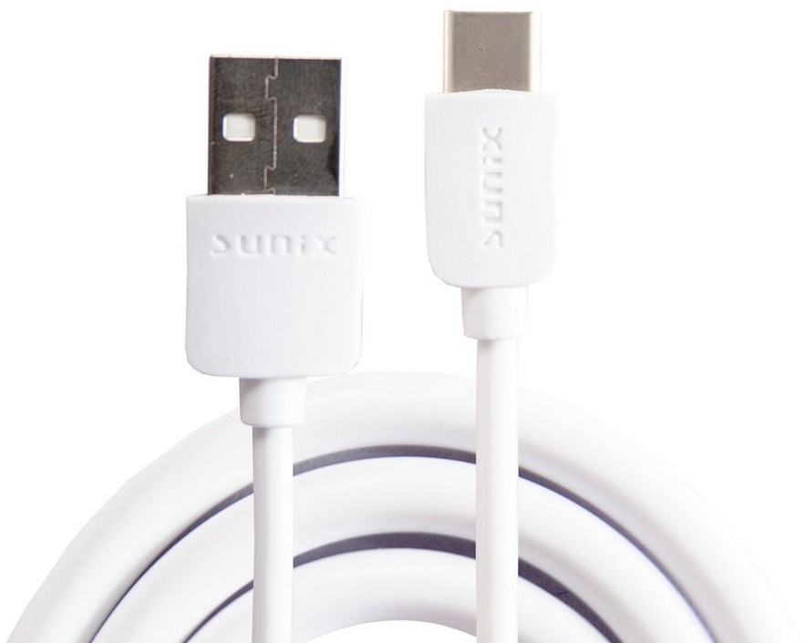 Sunix USB Typ-C 3A Datenkabel Ladekabel Smartphone Fast Charge Snyc Smartphone-Kabel weiß