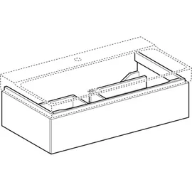 Geberit Waschtischunterschrank 1 Schublade 88 x 22 x 46,2 cm Greige Matt