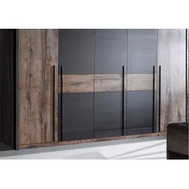 Forte Kleiderschrank Bellevue 260,8 x 220 x 62,3 cm Schwarz