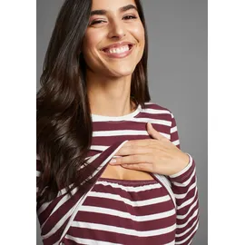 NEUN MONATE neun 9 monate Umstandsshirt in weiß/bordeaux geringelt | Gr.: 36/38,