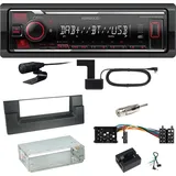 Kenwood KMM-BT408DAB Bluetooth DAB USB Einbauset für BMW 5er E39 bis 09/2000