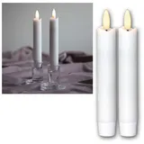 Star Trading LED Stabkerzen Flamme 15 cm 2 St. weiß