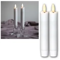 Star Trading LED Stabkerzen Flamme 15 cm 2 St. weiß