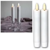 Star Trading LED Stabkerzen Flamme 15 cm 2 St. weiß