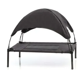 fudajo Hundebett mit Dach M 76 x 60 x 16 cm schwarz