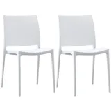 CLP Gartenstuhl Meton Stapelstuhl 42 x 42 x 81 cm weiß 2 St.