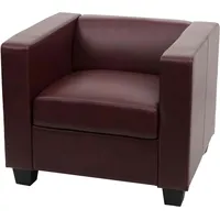 Mendler Sessel Loungesessel Lille ~ Kunstleder, rot-braun