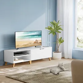 VASAGLE Calicosy Tv-Möbel, weiß Holz, 40x45x140 cm Wohnzimmer, Wohnzimmertische, Couchtische