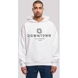 Kapuzenpullover F4NT4STIC "Downtown LA OVERSIZE HOODIE", Herren, Gr. S, weiß, Obermaterial: 100% Baumwolle, casual, oversize, Langarm, Pullover, Print