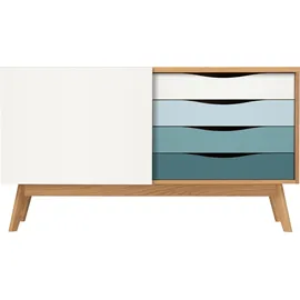WoodMan Hilla 130 x 71 x 45 cm Blau / Eiche