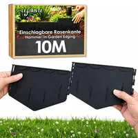 iLEFANTE Rasenkante Kunststoff, Beeteinfassung aus Recyceltem Plastik, Stabil und Flexibel, Unsichtbare Beetumrandung, 10 Meter