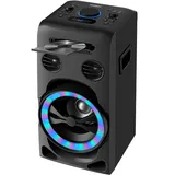 Party-Lautsprecher Soundsystem Stereoanlage Kompaktanlage Soundbox mit CD-Player, Bluetooth, UKW-Radio, USB/AUX-Eingang, 2 x Karaoke mic Porta