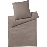 Yes for Bed Bettwäsche »Pure & Simple Uni in Gr. 135x200, 155x220 oder 200x200 cm«, (2 tlg.), Bettwäsche aus Baumwolle, zeitlose Bettwäsche mit seidigem Glanz,