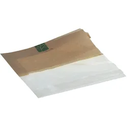 WISEFOOD 500 Stück - Sandwichbeutel 1/2 Papier, 1/2 PLA - 210+2x35x230mm
