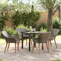 vidaXL Garten Essgruppe 5-tlg. Grau
