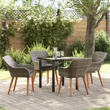 vidaXL Garten Essgruppe 5-tlg. Grau